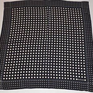 Vintage Ralph Lauren Navy & White Polka Dot Silk Scarf